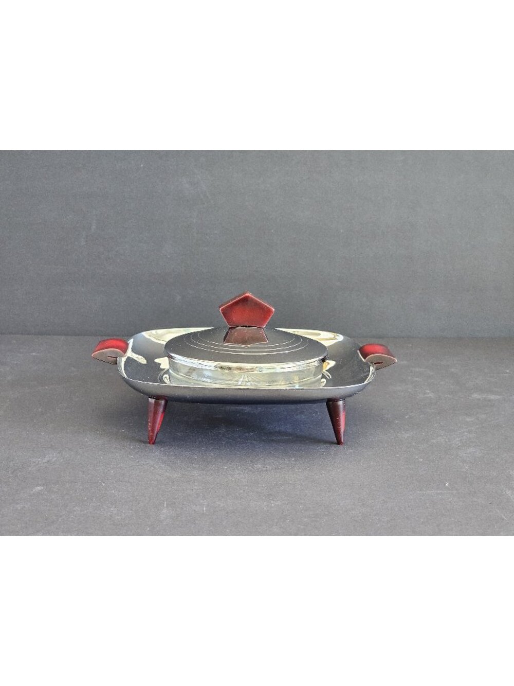 Vintage Glo Hill Gourmates Chrome And Bakelite Butter Dish